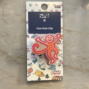 Roller Rabbit Orange and Pink Monkey Claw Hair Clip